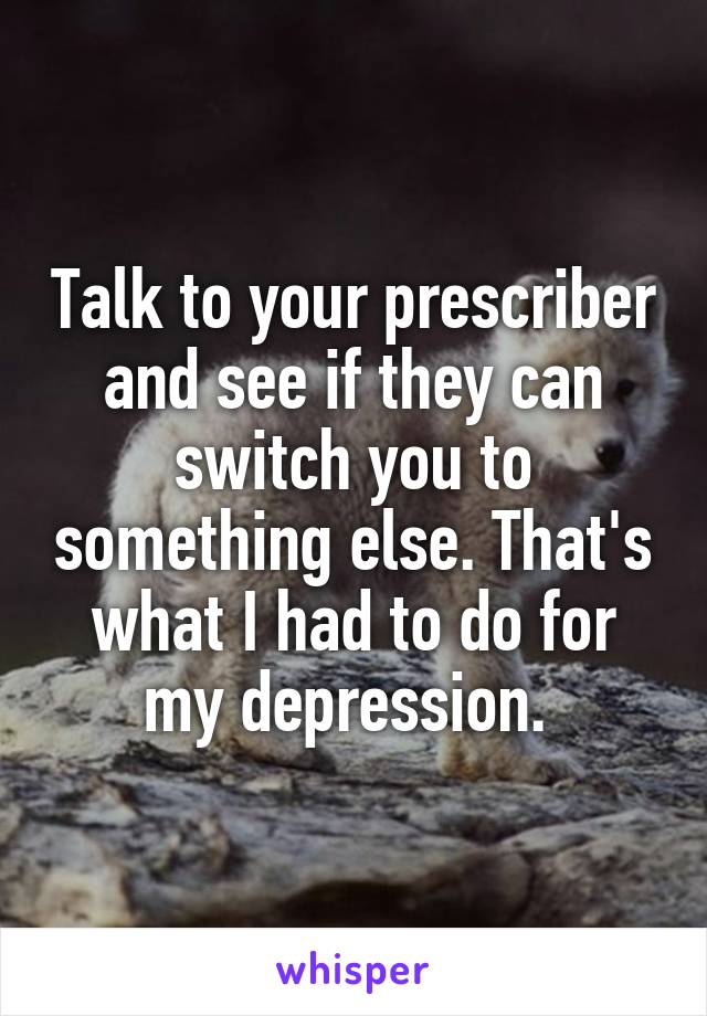 Talk to your prescriber and see if they can switch you to something else. That's what I had to do for my depression. 