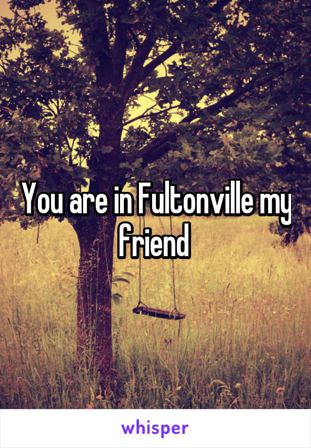You are in Fultonville my friend 