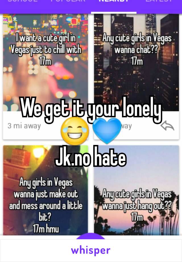 We get it your lonely😂💙
Jk.no hate