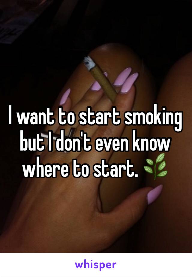 I want to start smoking but I don't even know where to start. 🌿