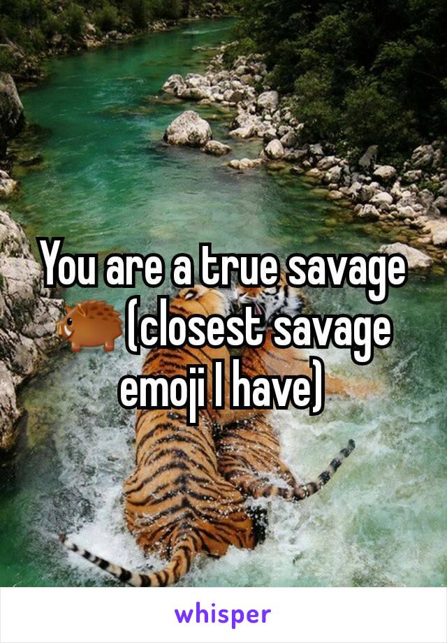 You are a true savage🐗(closest savage emoji I have)