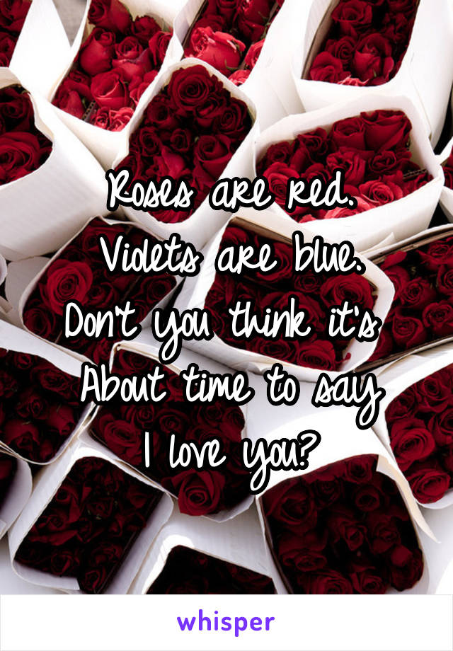 Roses are red.
Violets are blue.
Don't you think it's 
About time to say
I love you?