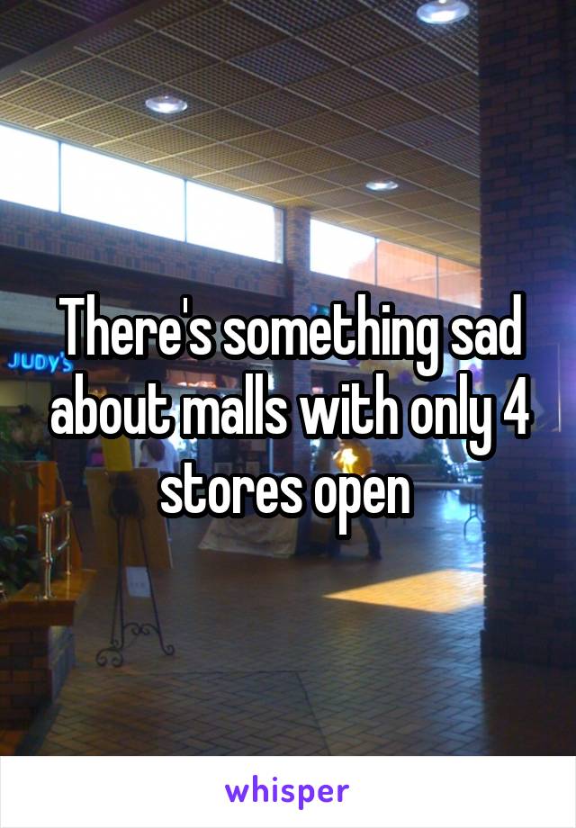 There's something sad about malls with only 4 stores open 