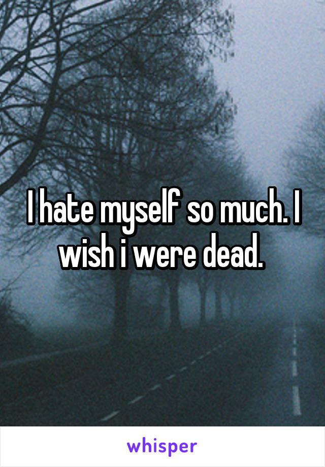 I hate myself so much. I wish i were dead. 