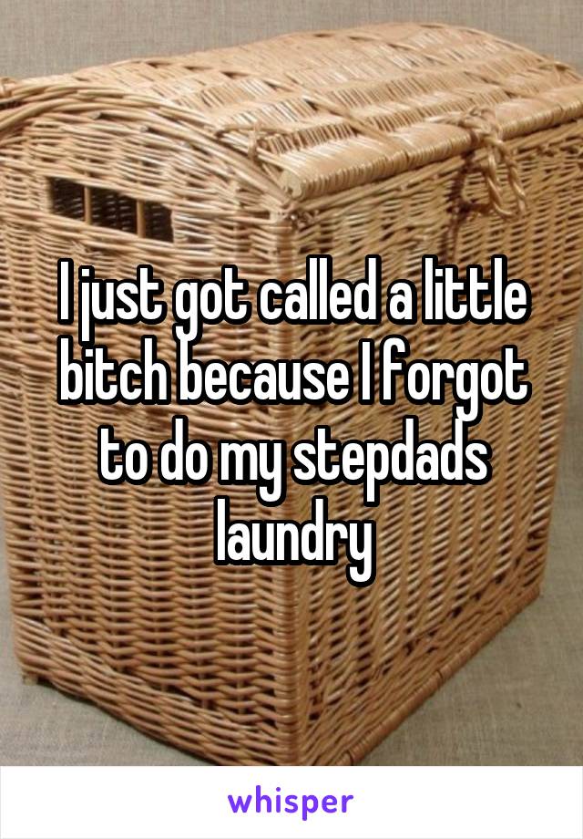 I just got called a little bitch because I forgot to do my stepdads laundry