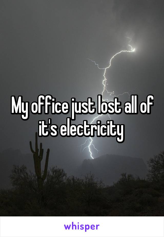 My office just lost all of it's electricity 