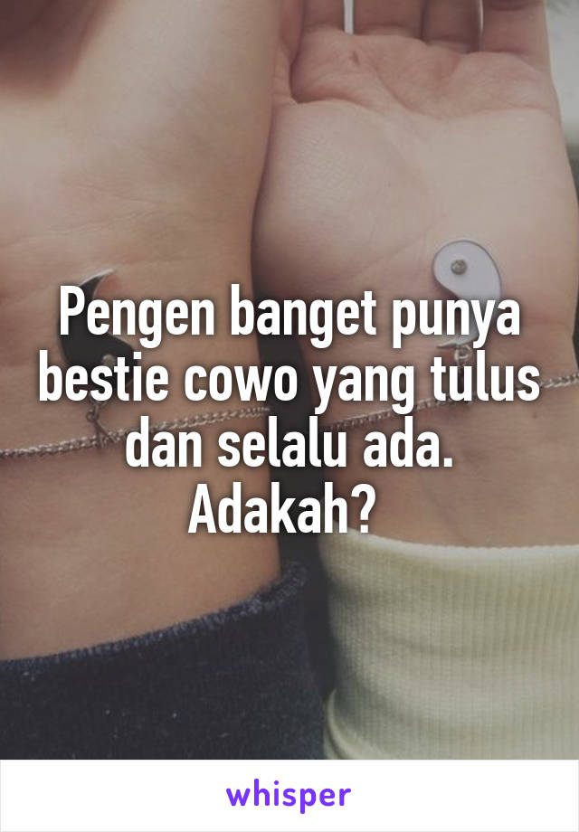 Pengen banget punya bestie cowo yang tulus dan selalu ada. Adakah? 