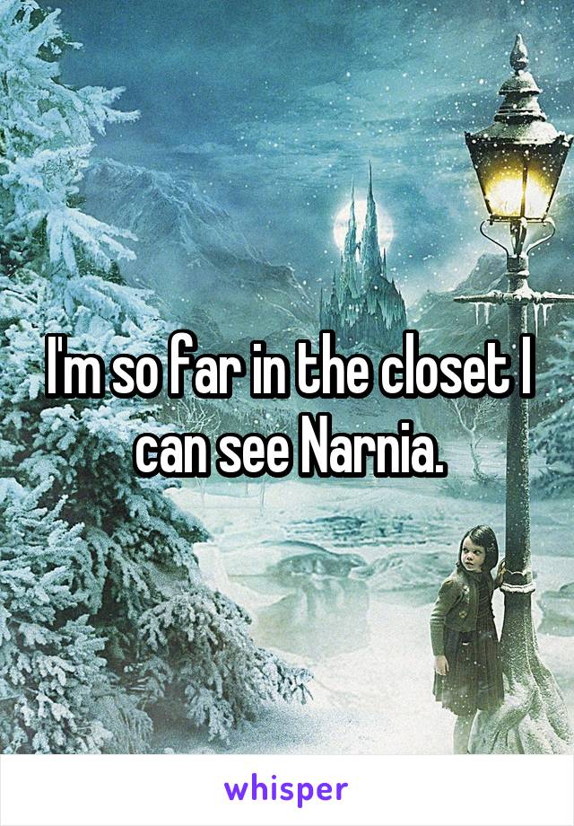 I'm so far in the closet I can see Narnia.