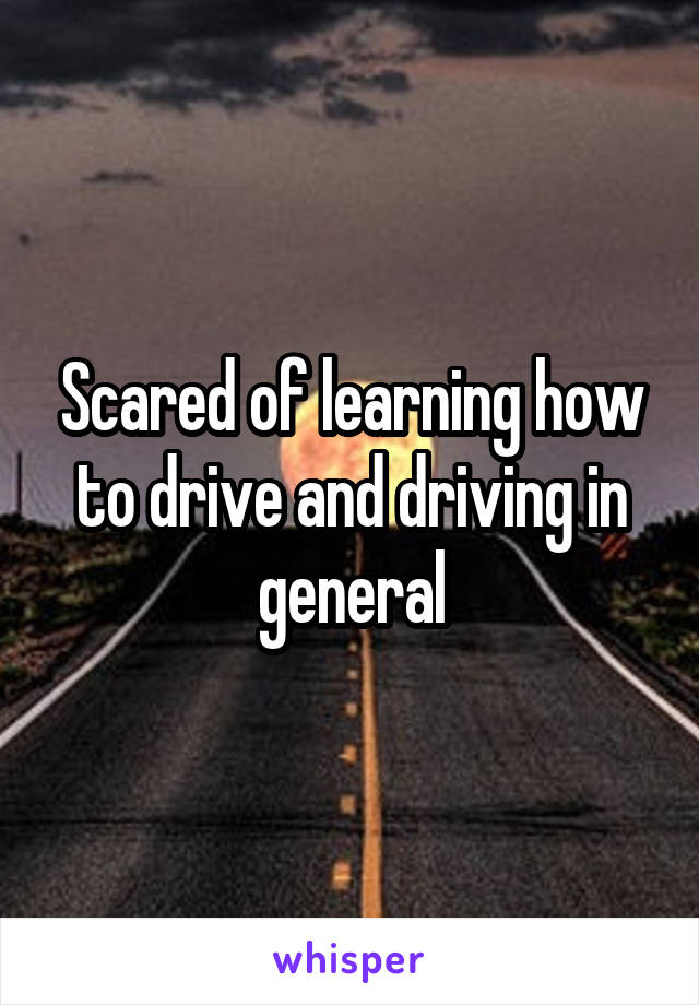 Scared of learning how to drive and driving in general