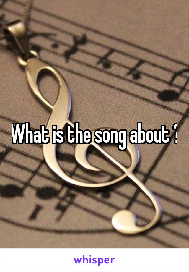 What is the song about ?