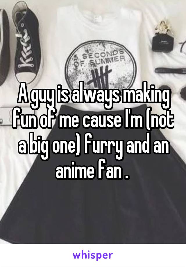 A guy is always making fun of me cause I'm (not a big one) furry and an anime fan . 