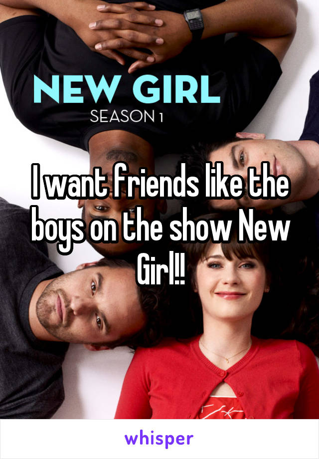 I want friends like the boys on the show New Girl!!