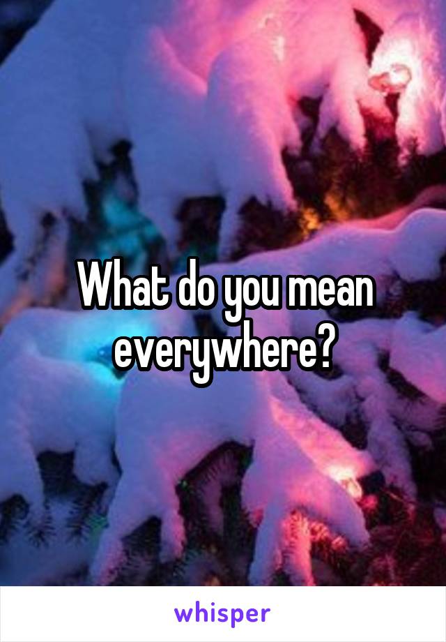 What do you mean everywhere?