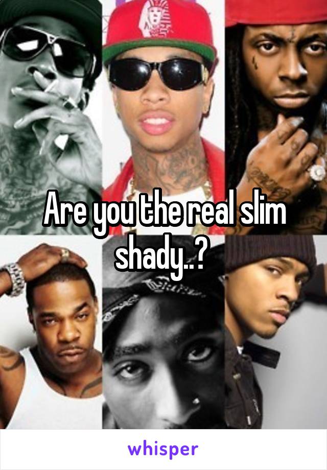 Are you the real slim shady..? 