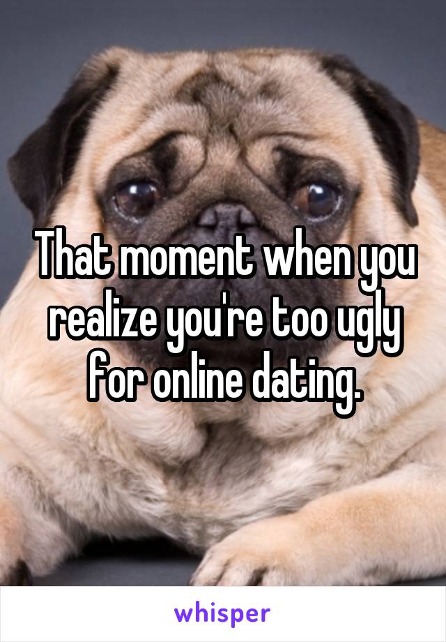 That moment when you realize you're too ugly for online dating.