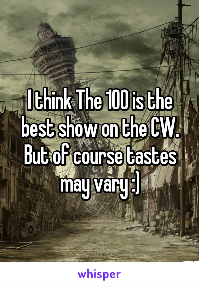 I think The 100 is the best show on the CW. But of course tastes may vary :)