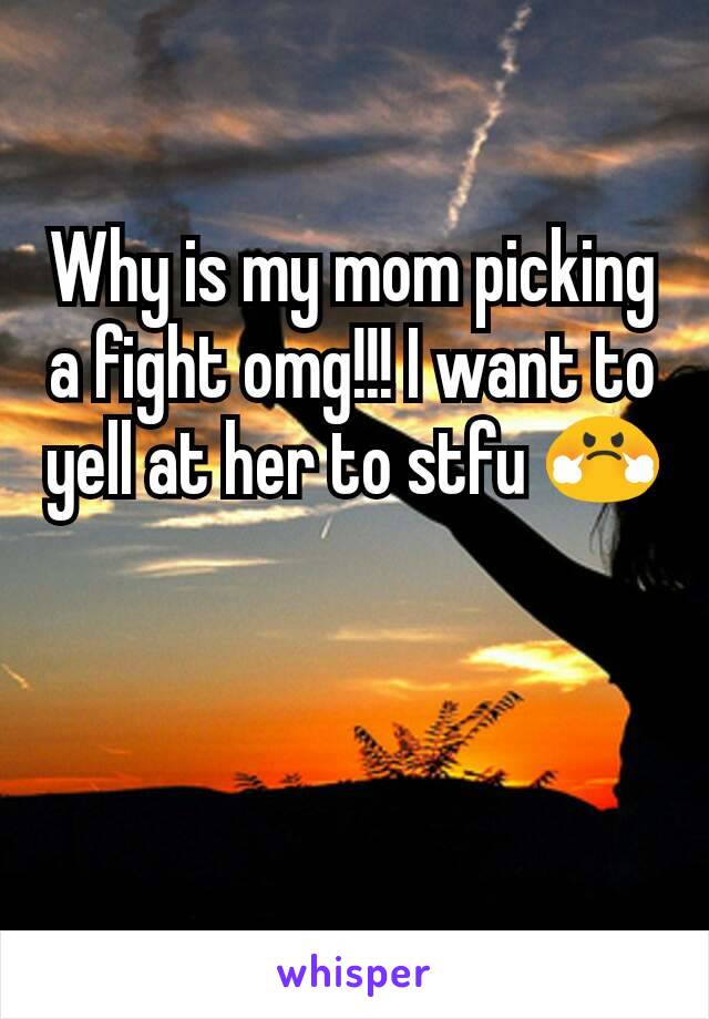 Why is my mom picking a fight omg!!! I want to yell at her to stfu 😤