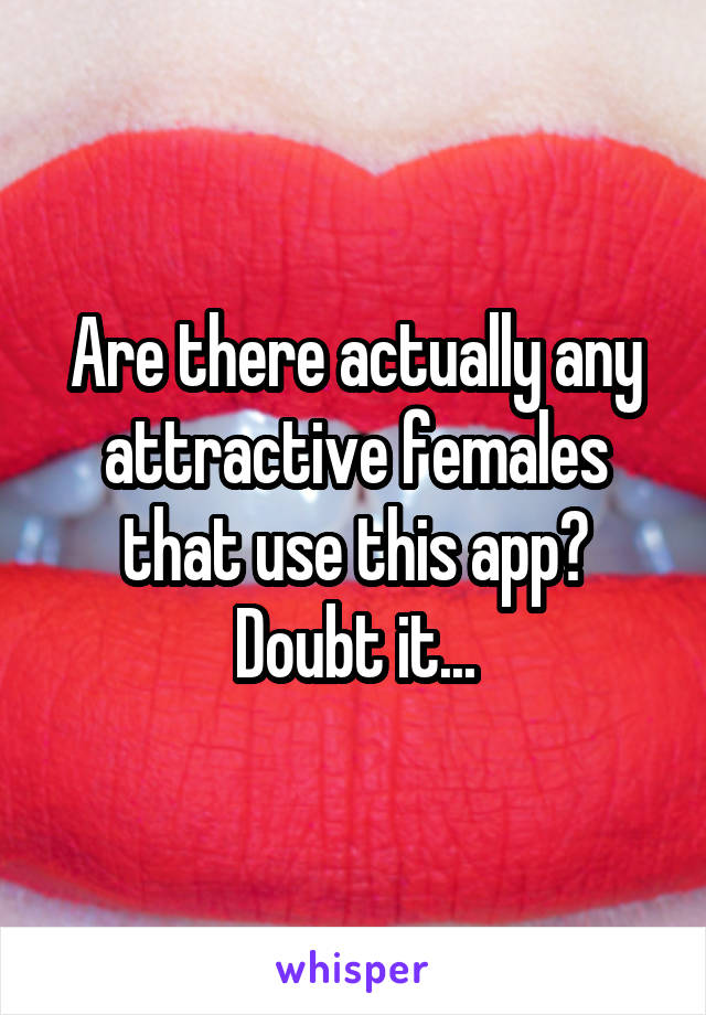 Are there actually any attractive females that use this app? Doubt it...