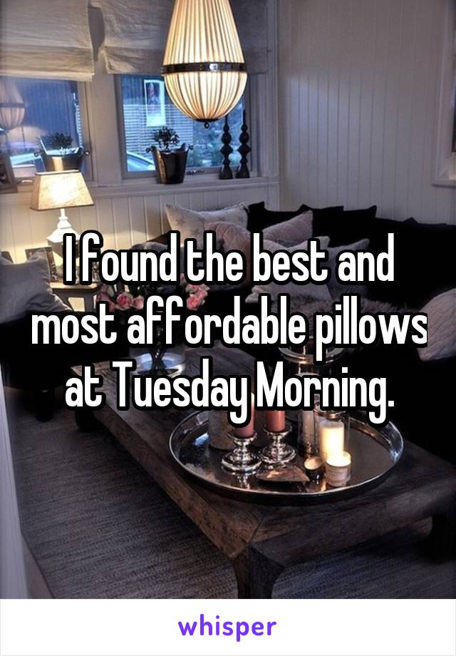 I found the best and most affordable pillows at Tuesday Morning.