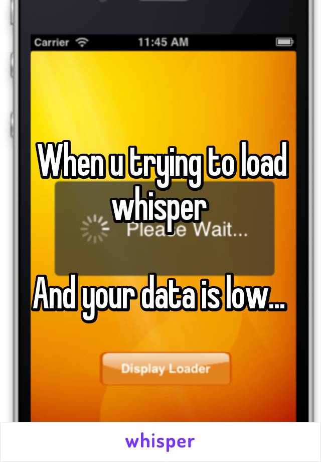 When u trying to load whisper 

And your data is low... 