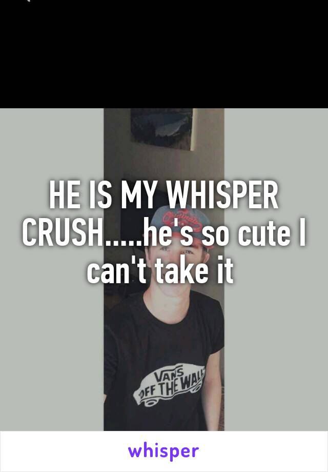 HE IS MY WHISPER CRUSH.....he's so cute I can't take it 