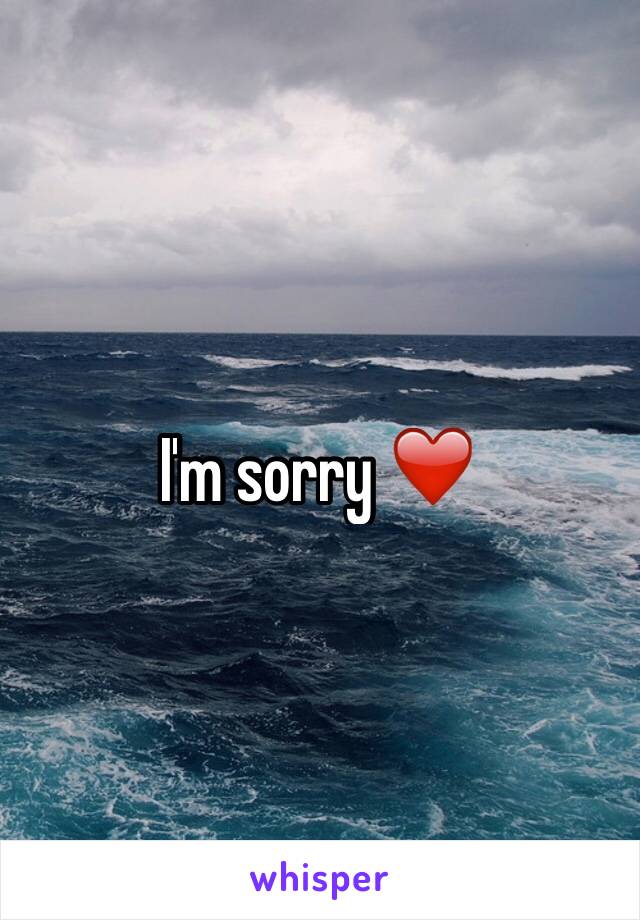 I'm sorry ❤️