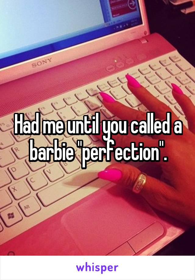 Had me until you called a barbie "perfection".