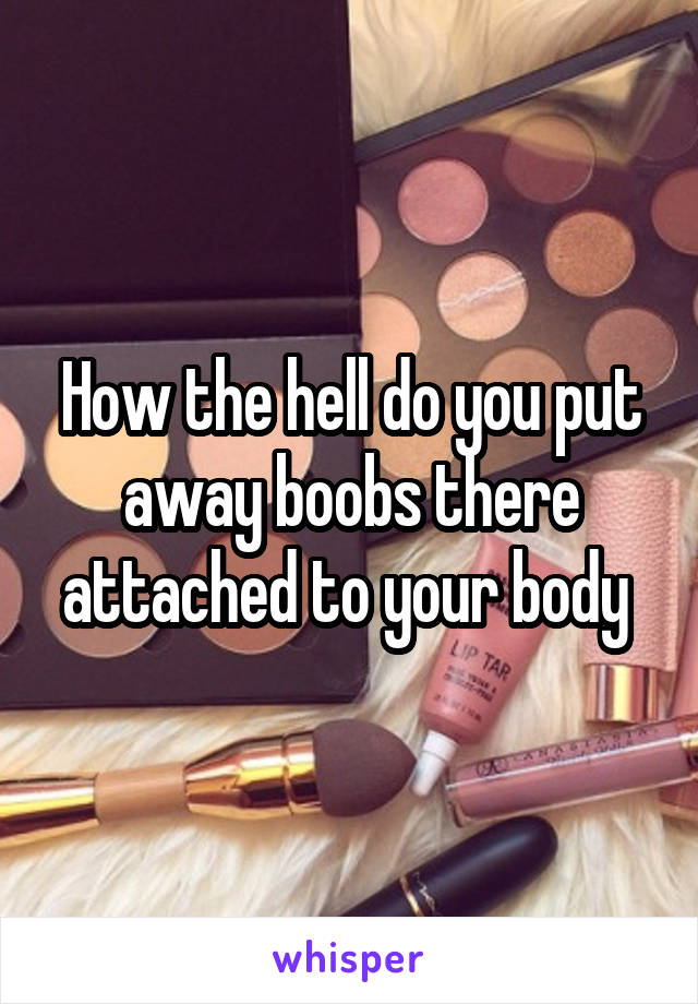 How the hell do you put away boobs there attached to your body 