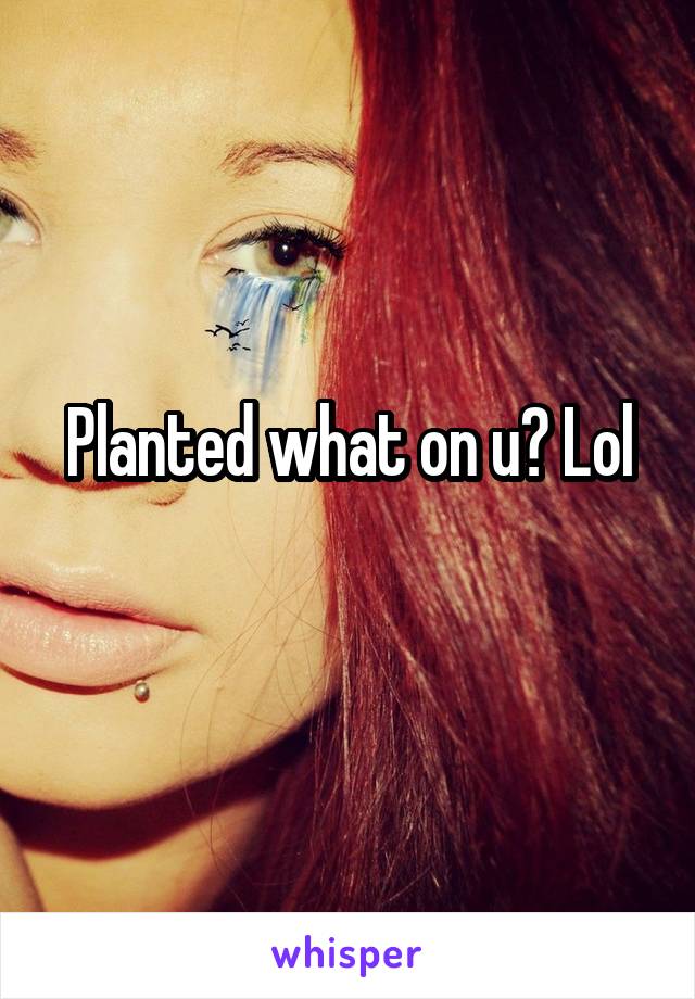 Planted what on u? Lol

