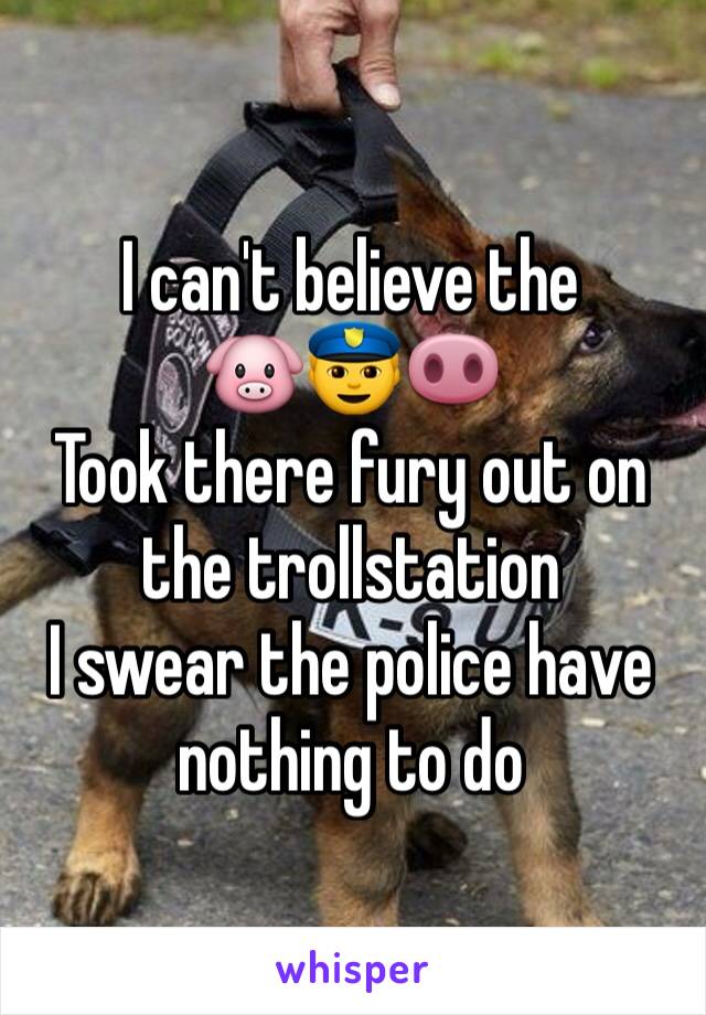I can't believe the 
🐷👮🐽
Took there fury out on the trollstation
I swear the police have nothing to do