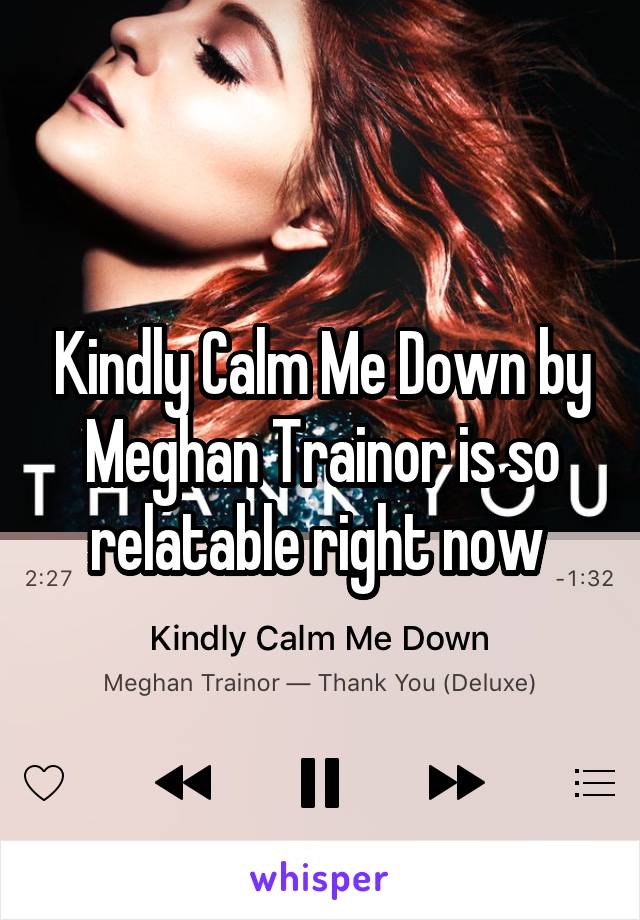 Kindly Calm Me Down by Meghan Trainor is so relatable right now 