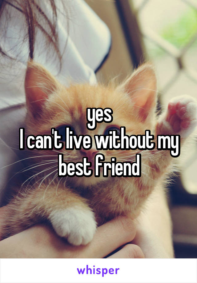 yes
I can't live without my best friend
