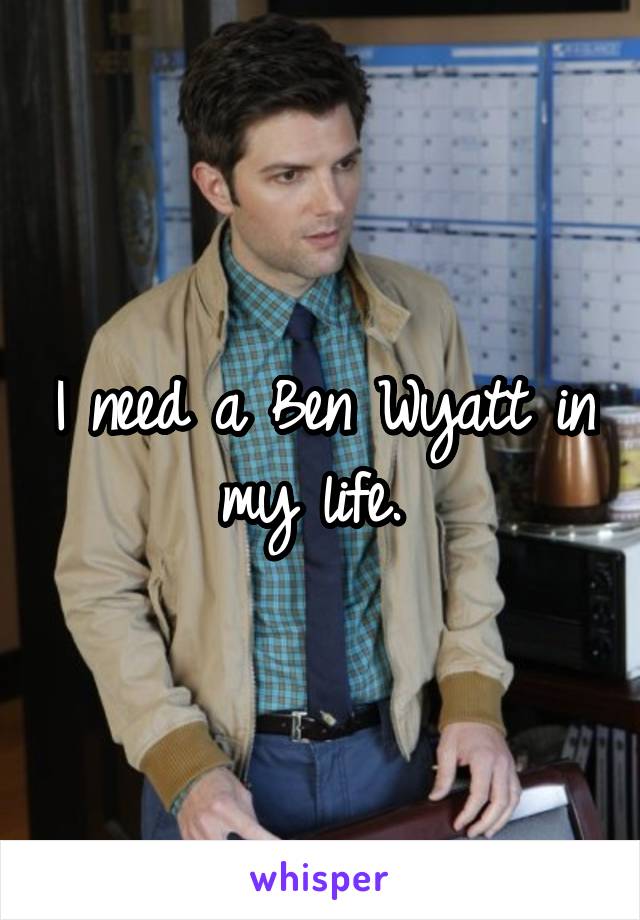 I need a Ben Wyatt in my life. 