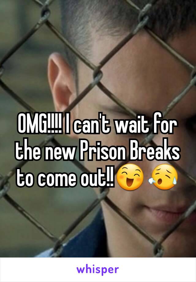 OMG!!!! I can't wait for the new Prison Breaks to come out!!😄😥