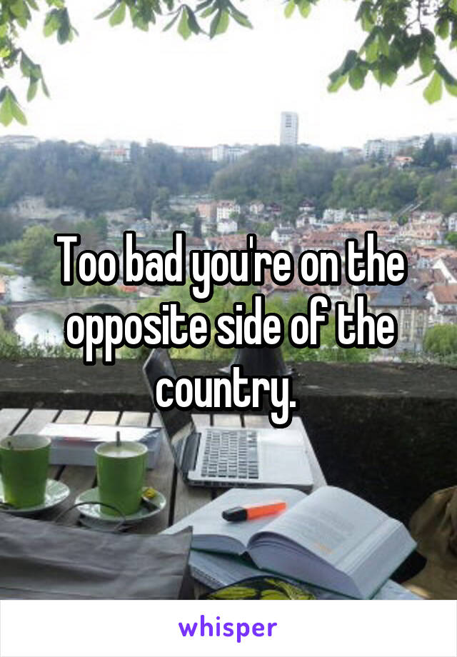 Too bad you're on the opposite side of the country. 