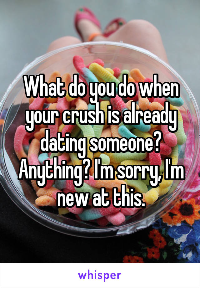 What do you do when your crush is already dating someone? Anything? I'm sorry, I'm new at this.