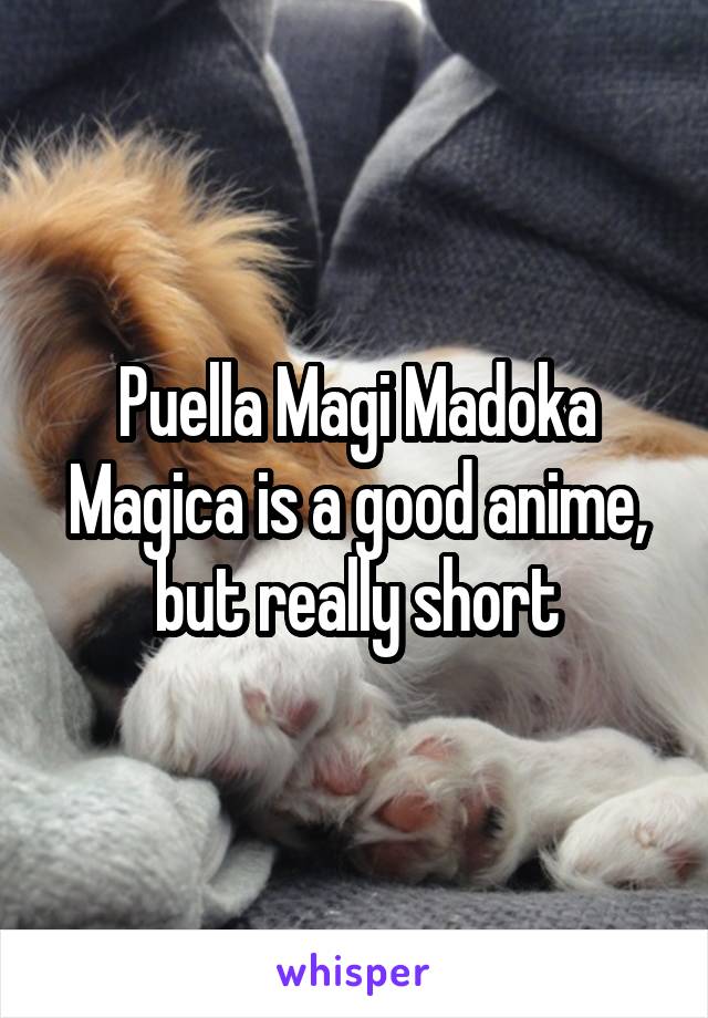 Puella Magi Madoka Magica is a good anime, but really short
