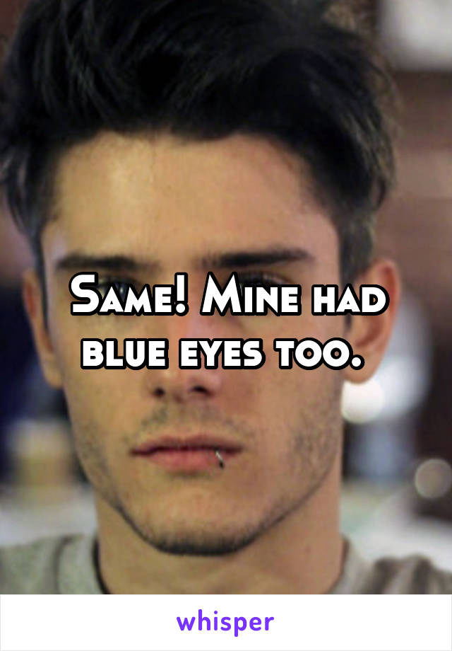 Same! Mine had blue eyes too. 