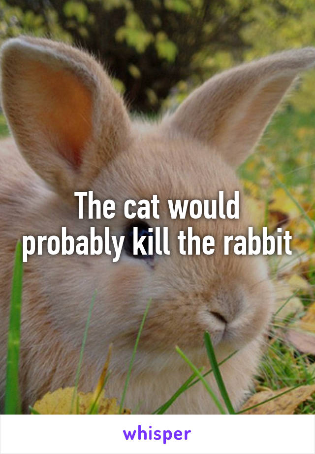 The cat would probably kill the rabbit