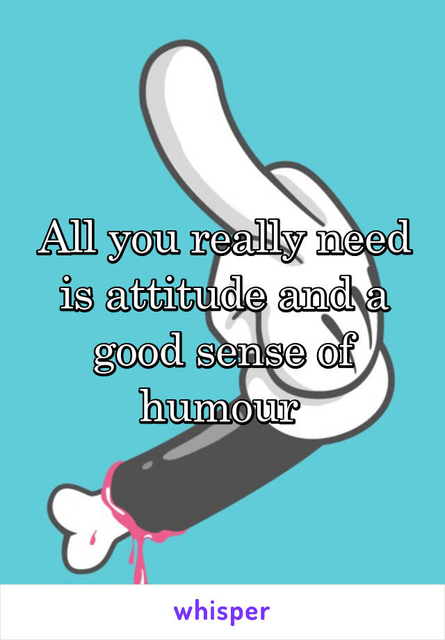 All you really need is attitude and a good sense of humour 