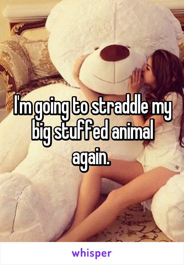 I'm going to straddle my big stuffed animal again. 