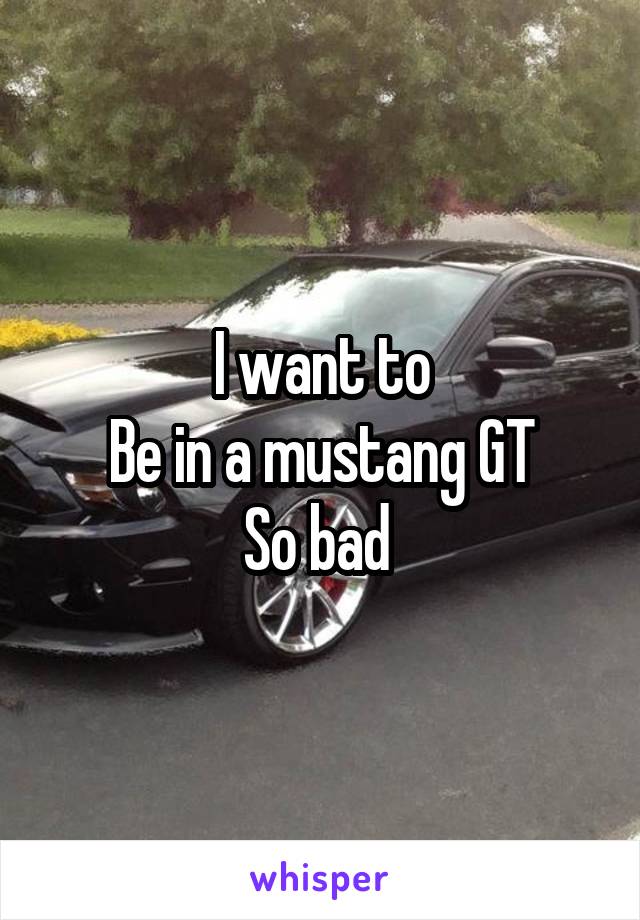 I want to
Be in a mustang GT
So bad 