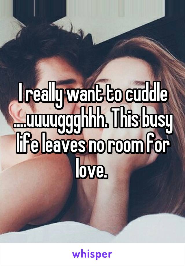 I really want to cuddle ....uuuuggghhh. This busy life leaves no room for love. 