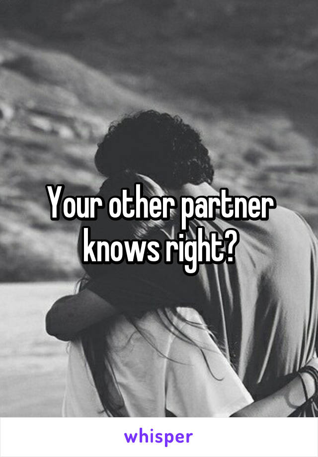 Your other partner knows right?