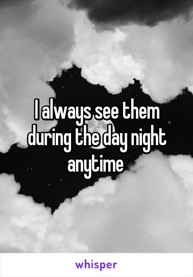 I always see them during the day night anytime 