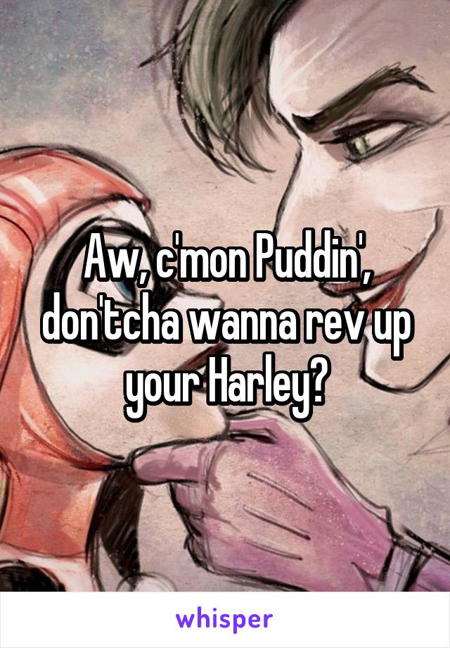 Aw, c'mon Puddin', don'tcha wanna rev up your Harley?