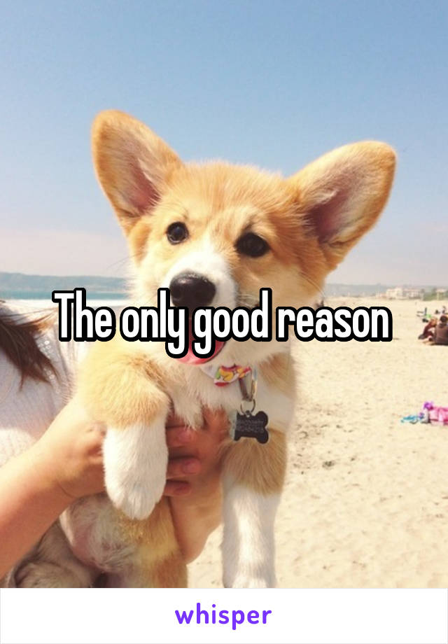 The only good reason 