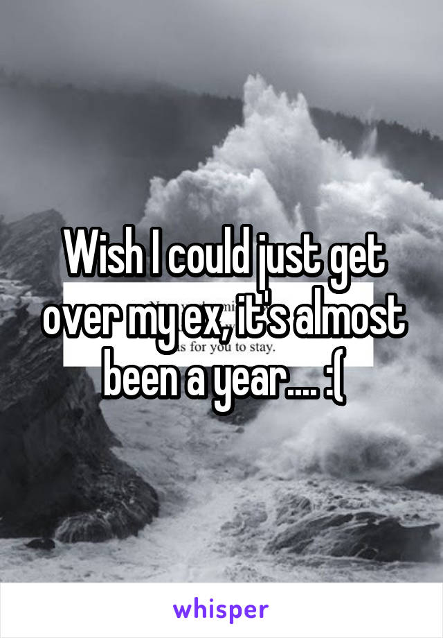 Wish I could just get over my ex, it's almost been a year.... :(