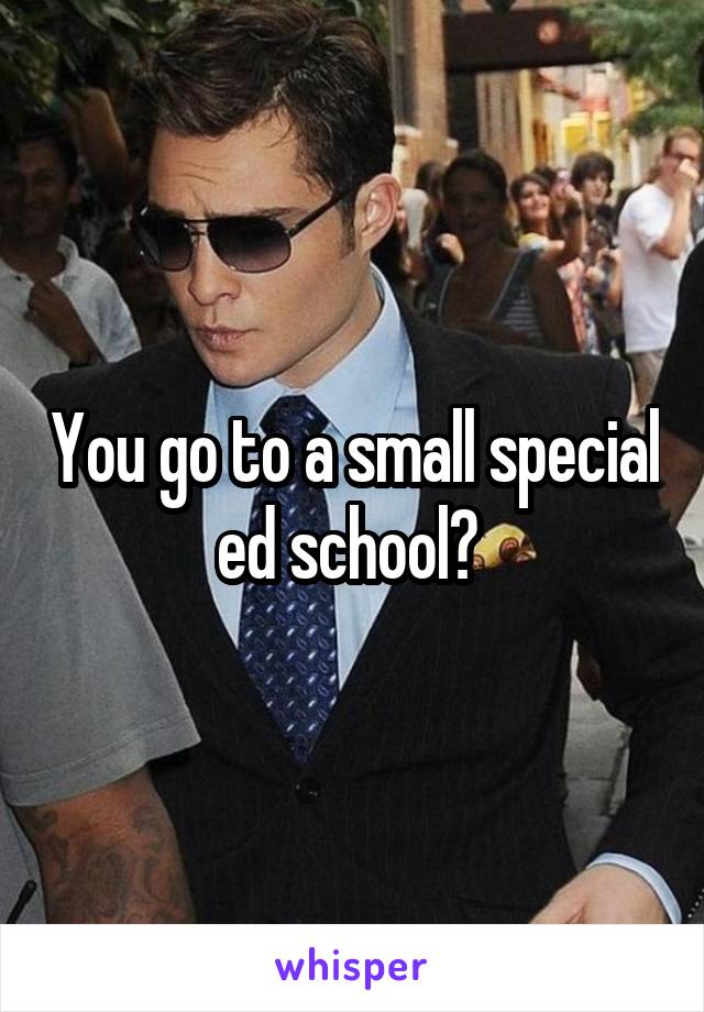 You go to a small special ed school? 