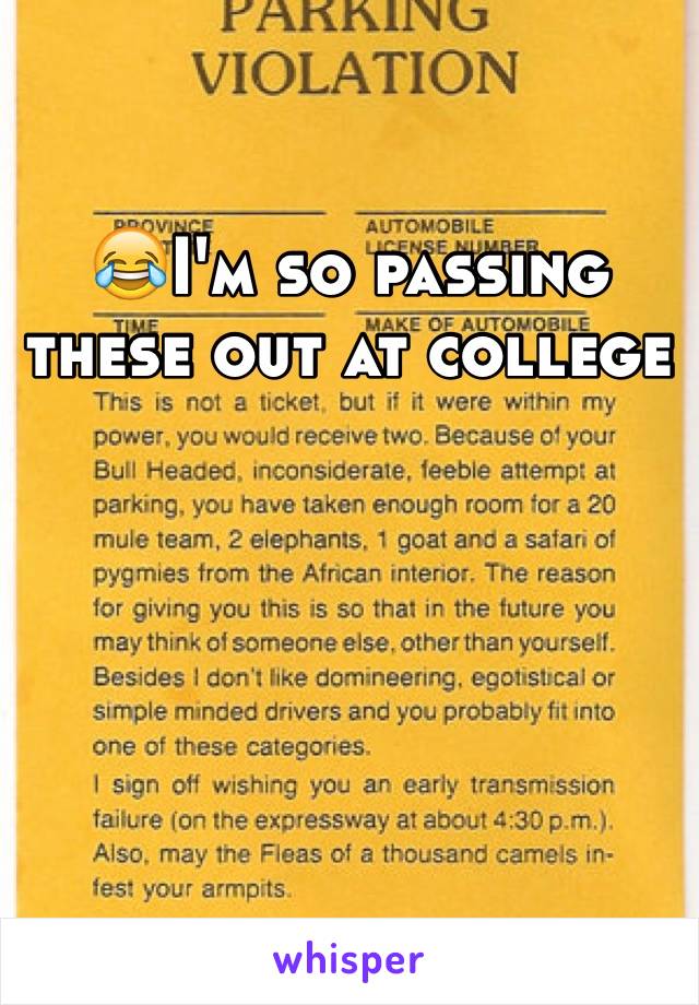 😂I'm so passing these out at college 